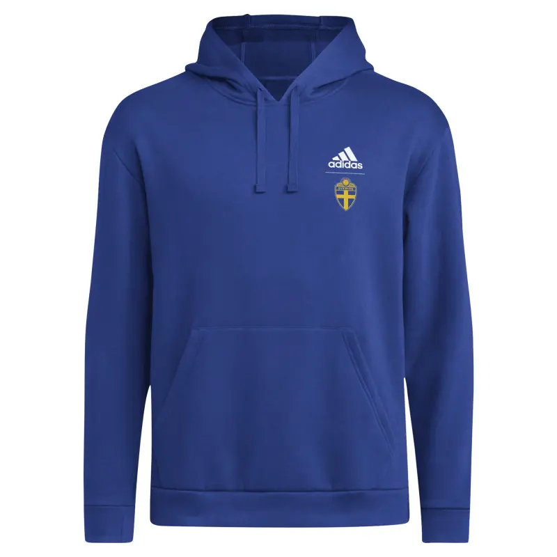 England Footbalkits Sweden National Team adidas Crest Pullover Hoodie – Blue – Official World Cup Football Kits