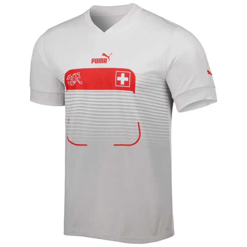 England Footbalkits Switzerland National Team Puma 2022/23 Away Replica Jersey – White – Official World Cup Football Kits