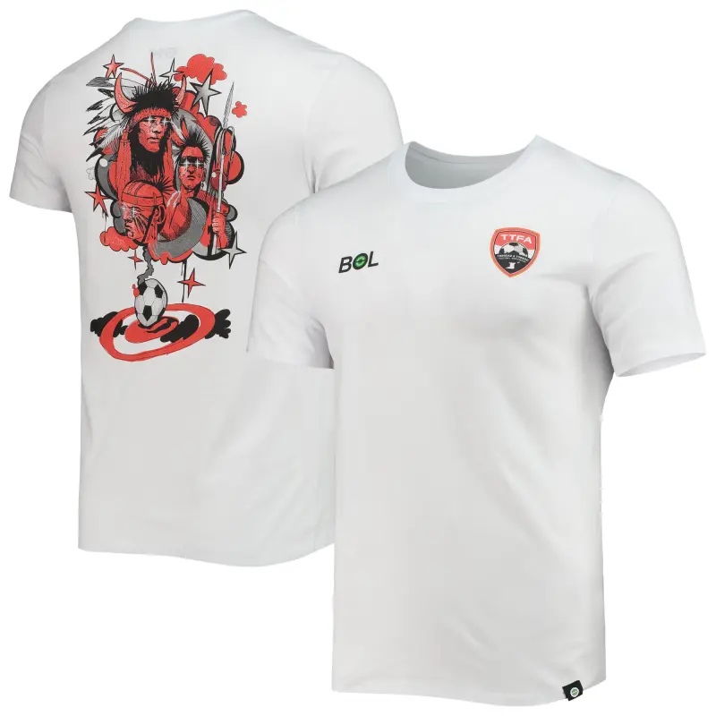 England Footbalkits Trinidad and Tobago National Team Warrior Star T-Shirt – White – Official World Cup Football Kits