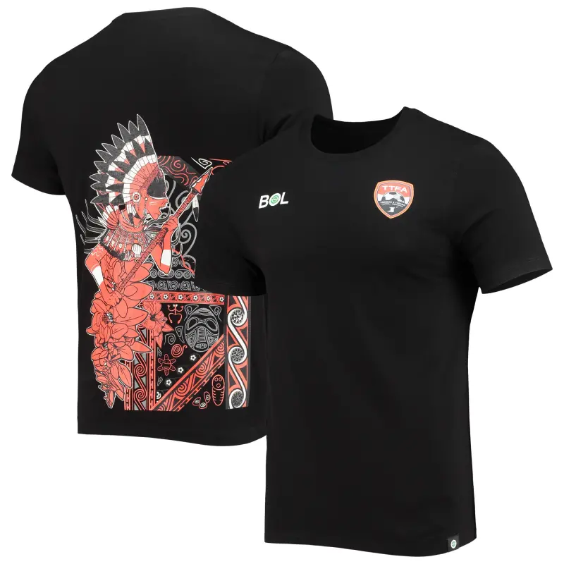 England Footbalkits Trinidad and Tobago National Team Warrior Tribal T-Shirt – Black – Official World Cup Football Kits